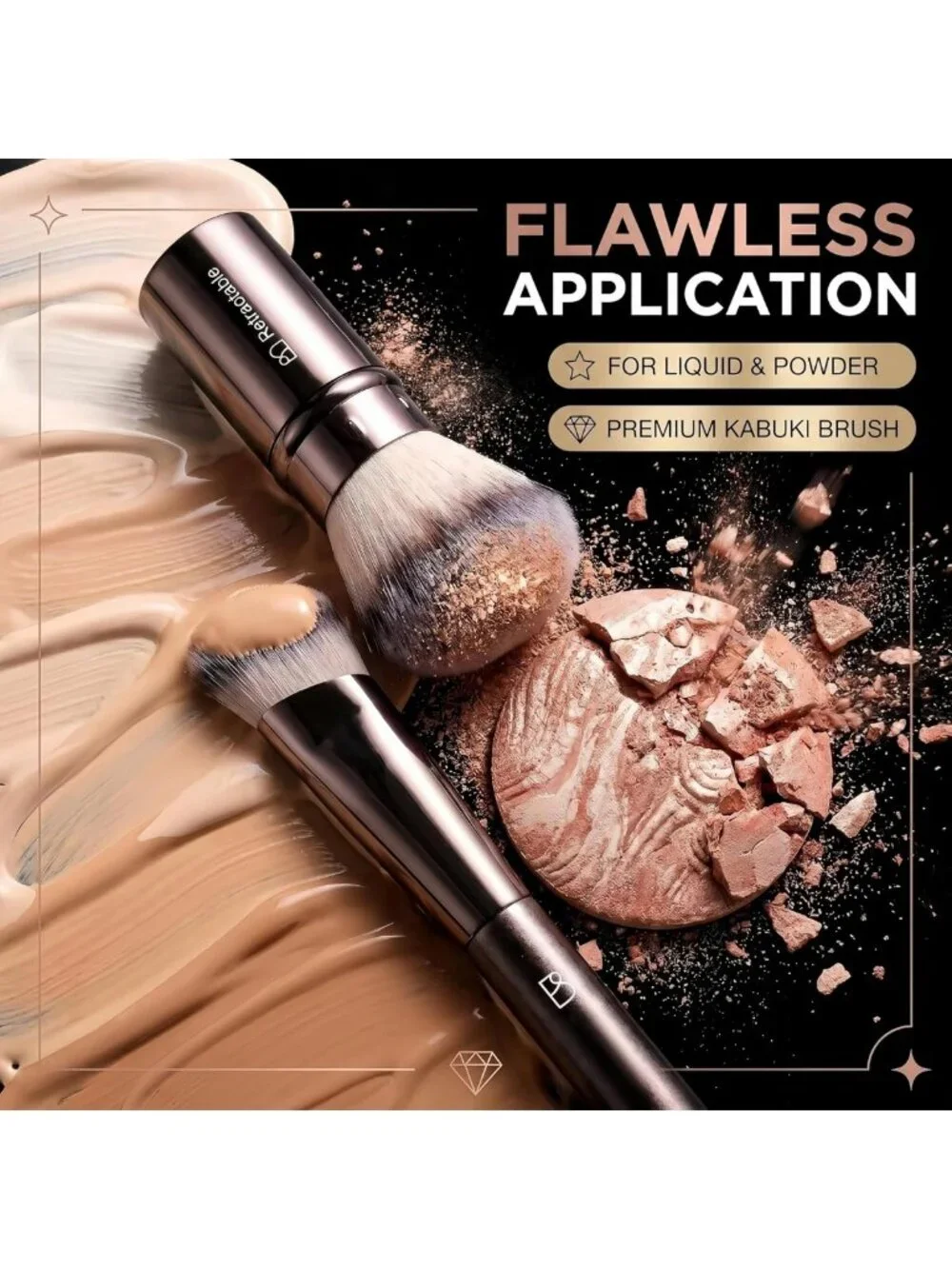 20PCS Professional Makeup Brush Set with Travel Case - Synthetic Brushes for